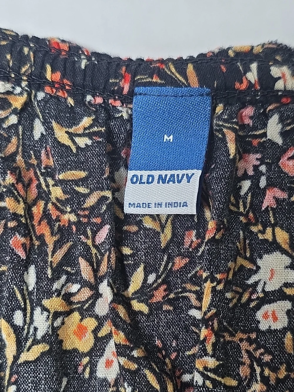 Old Navy Black Floral Smocked Peplum Top - Women